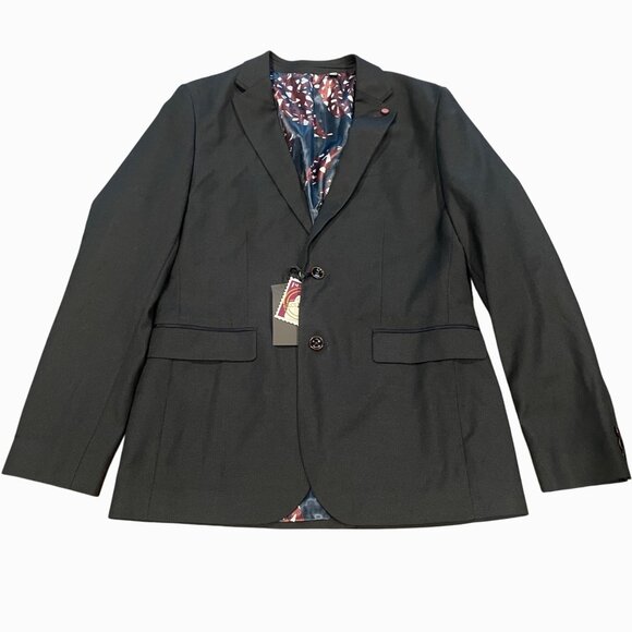 NWT Ted Baker London Mens Sz 3 (M) Navy Core Suit Jacket Blazer 2-Button Halznut - Picture 1 of 11